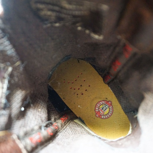 Justin Work Boots Men 9D Brown WK4655 Leather Stampeded Round Toe Western Cowboy - Picture 9 of 11